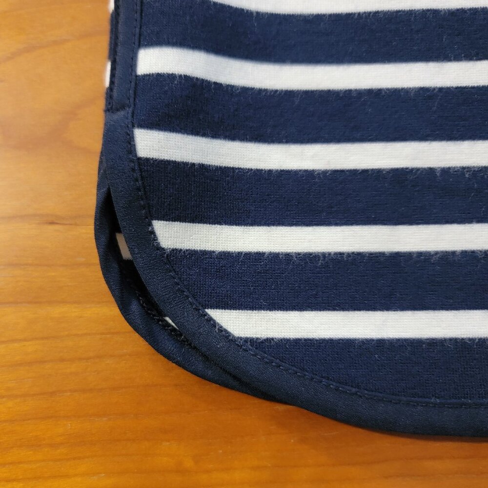 Lands' End Navy/White Nautical Stripe Ponte Shift Dress With Pockets - 8 - Picture 6 of 8